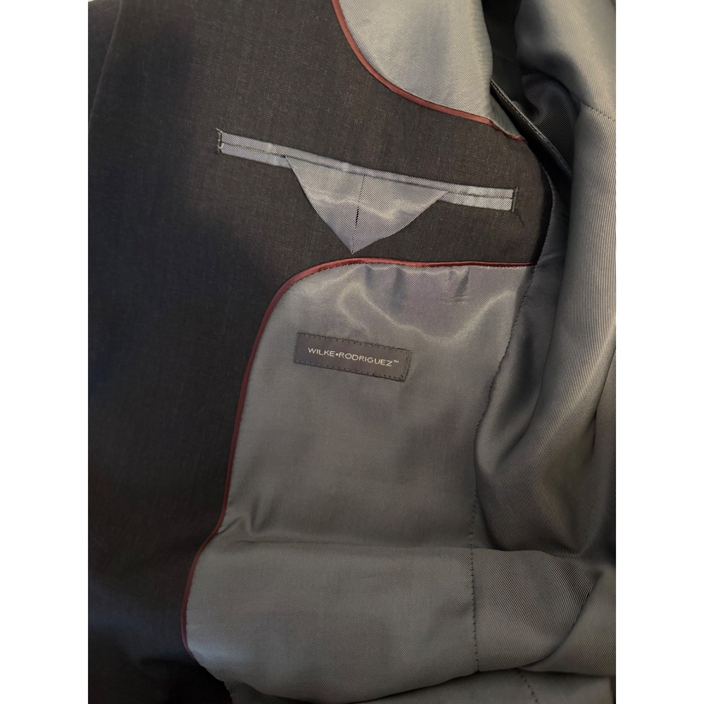 Wilke Rodriguez Mens 42L Wool Blazer Charcoal Gray Two Button Sport Coat 42 Long - Picture 3 of 10